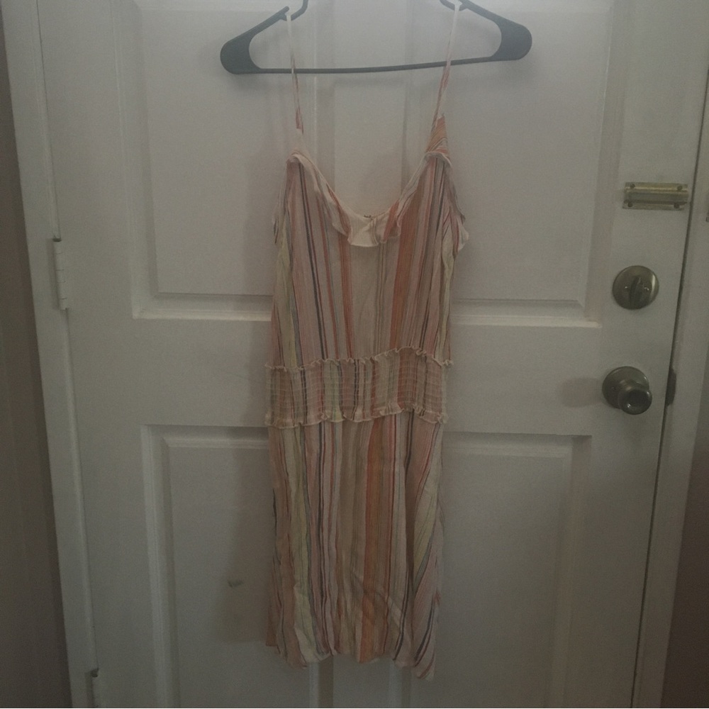 Multi-Colored Summer Ruffle Mini Spaghetti Strap … - image 1